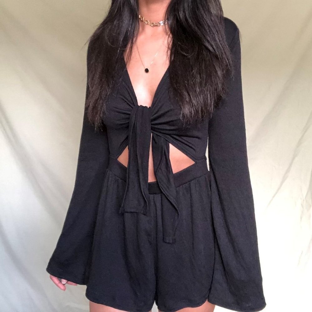 *NEW*  UO Cutout Tie Romper
